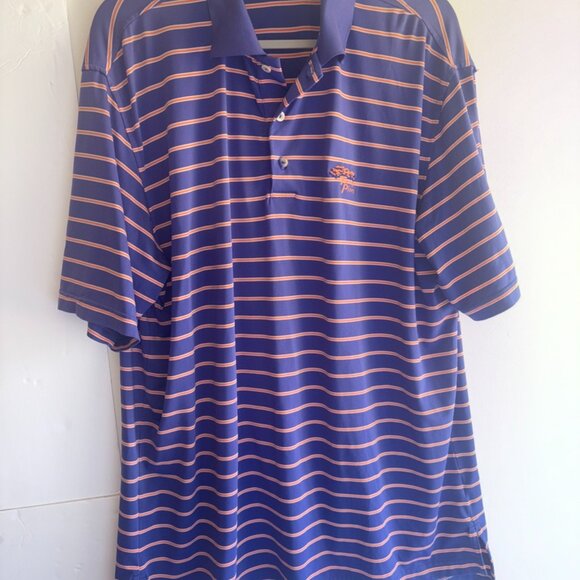 Peter Millar Summer Comfort Torrey Pines Golf Polo Orange Purple Clemson L - Picture 4 of 9